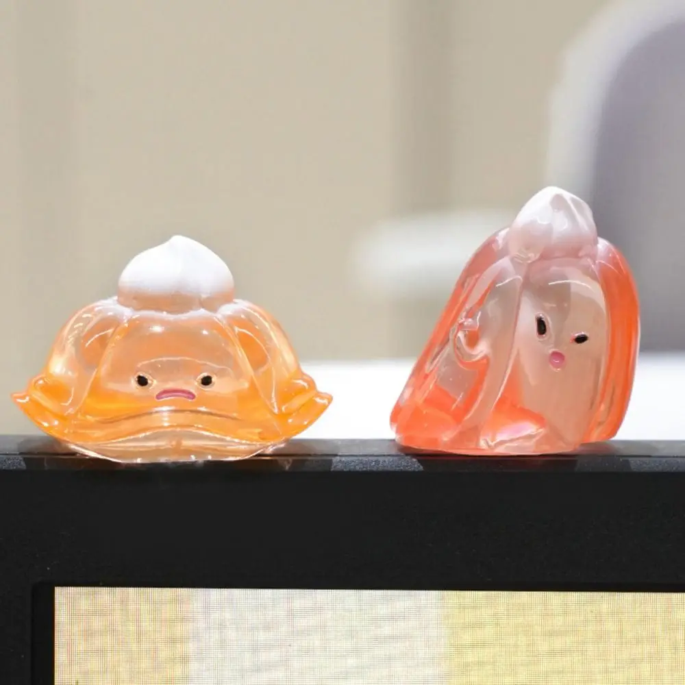 

4pcs/set Desk Ornament Computer Monitor Decoration Orange pudding Computer Display Pudding Mood Figurine Cartoon