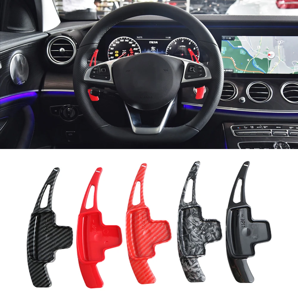 2PCS Car Steering Wheel DSG Shifter Extension for Mercedes Benz A-Class 2013-2015 B-Class 2012-2014 E-Class 2014-2015