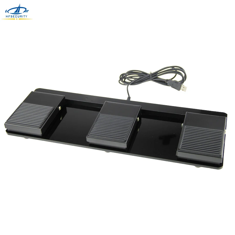 Triple Foot Switch Pedal USB Wired Game Keyboard Non Slip Metal Momentary Electric Power Durable Double Feet Switch Controller