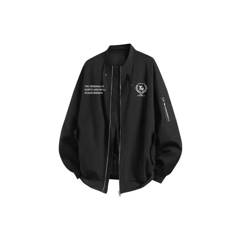 

American High Street Emblem Letter Printed Baseball Uniform Men's Spring and Autumn Loose Versatile Thin Jacket