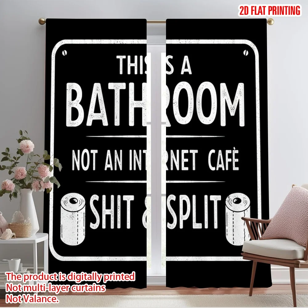 

2pcs 2D flat printing Drapes Bathroom Funny Toilet Paper Polyester Without Electricity 0 Perfect for Holiday Parties Home Decor