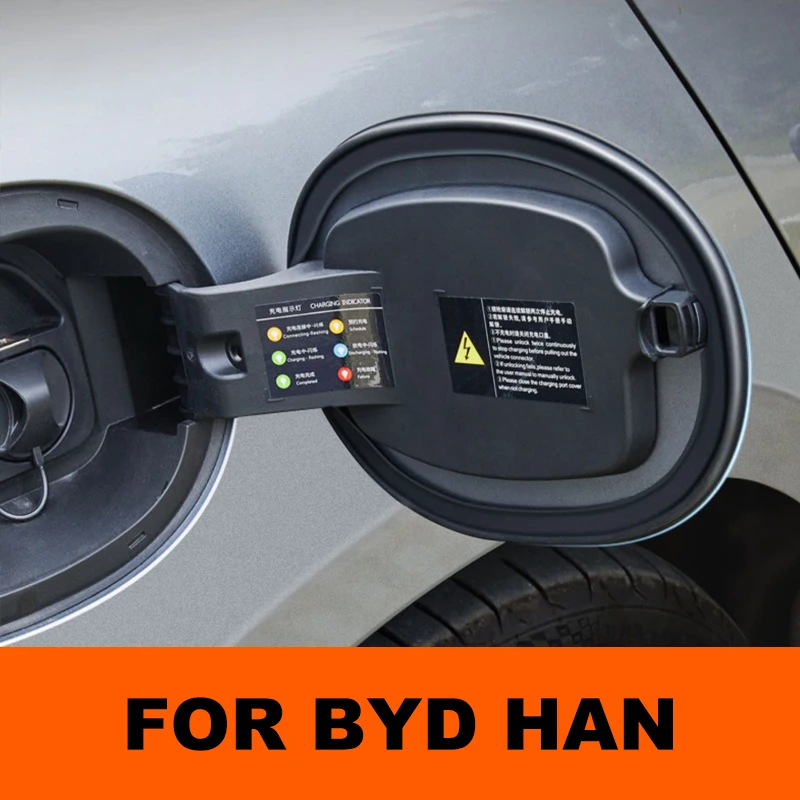 Car Charging Port Dust Plug Protective Cover Rubber Sealing Ring Charging Port Sticker For Byd Han Ev/Dmi 2022 2023 Accessories