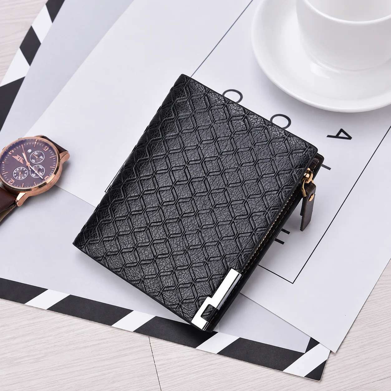 Card Holder Wallet Portable Genuine Leather Wallet Bifold Wallet Business For Business Work Card Cash Coin Storage Business