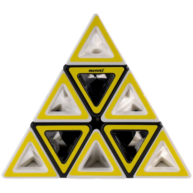 Rompecabezas de edición conmemorativa genuina de Meffert, pirámide ahuecada en blanco y negro, cubo de forma Irregular, juguete antiestrés
