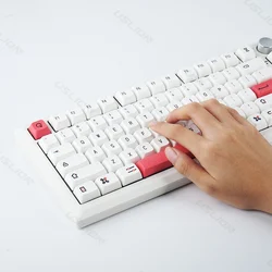 USLION-teclas de perfil XDA PBT, teclas personalizadas, color rosa, blanco, inglés, japonés, ruso, Teclado mecánico para juegos, 126 teclas