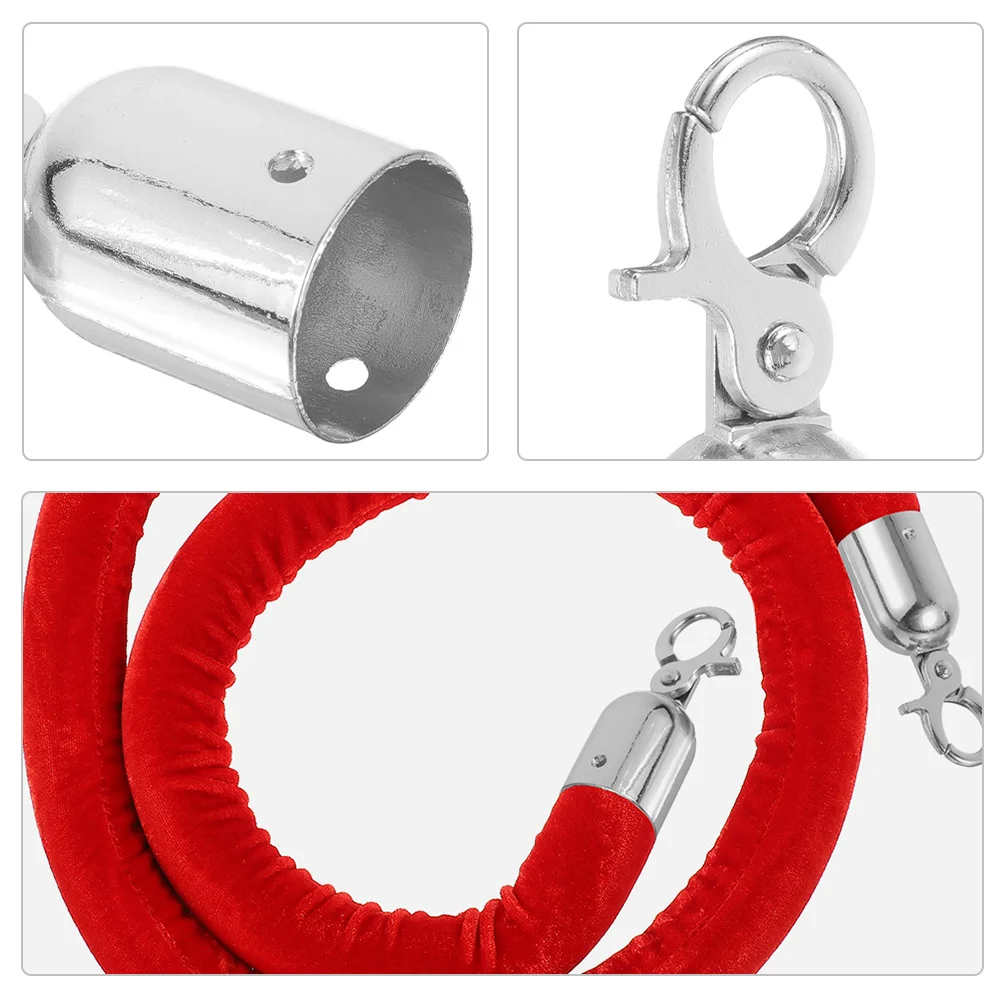 

2pcs Rope End Cap With Hook Aluminum Alloy Cord End Stopper For Guardrail Stanchion Ropes Decoration Fixation Hardware Accessory