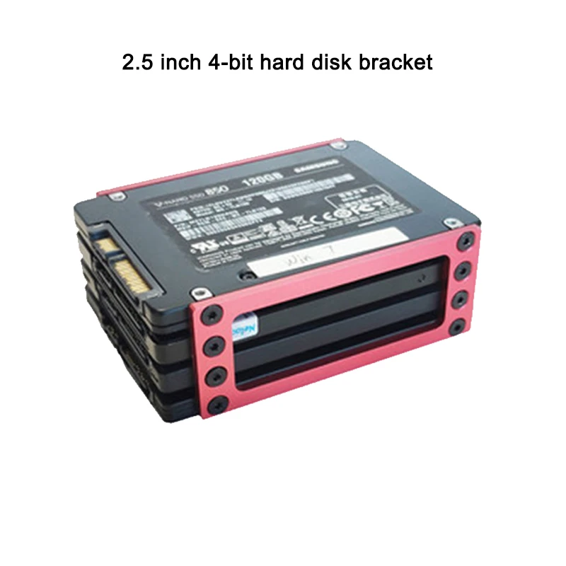 2.5 Inch 2/3/4 bit Hard Disk Bracket Aluminum Computer SSD Hard Drive Rack Bay,Red Black SIlver