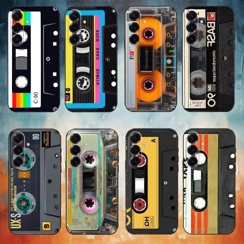 

Magnetic R-Radio Tape Phone Case For Samsung GalaxyA13,21s,22,31,32,52,53,71,72,73,Soft Black Cover