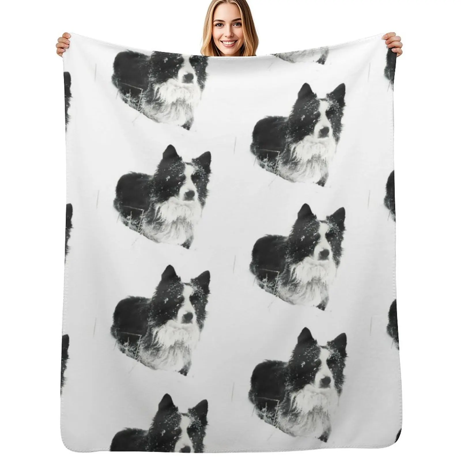 Working Winter Collie Throw Blanket manga Kid'S Camping Flannel Beach funny gift Blankets