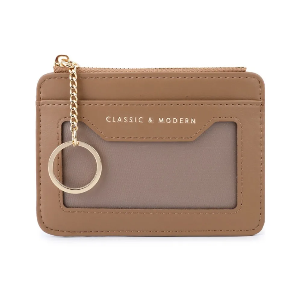 Portable Multi-card Slots Card Bag Leather PU Leather Multi-card Wallet Keychain Hanging Card Storage Bag Gifts