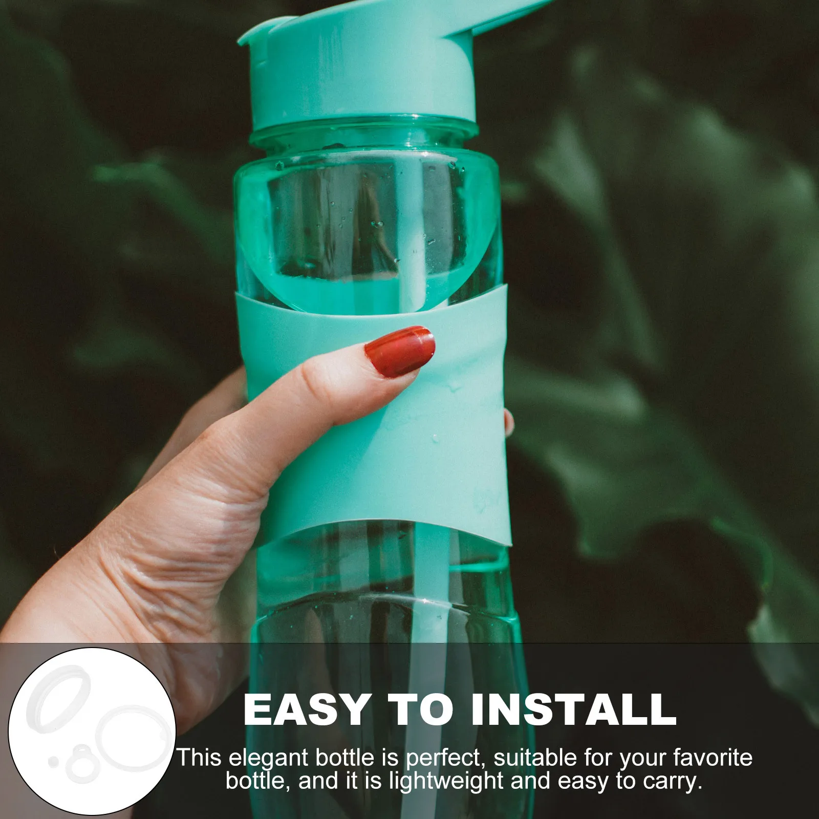 

1 Set Of Water Bottle Gasket Silicone Sealing Ring For Insulated Container Reusable Leak-Proof Round Replacement Cup Supplies