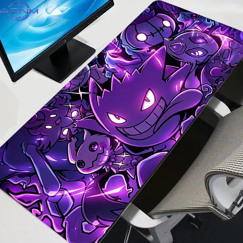 Purple Ghost Cartoon Creature Halloween Pumpkin Graffiti Oil Painting Style Mouse Pad Rubber Non Slip Desk Mat for Gaming Decor