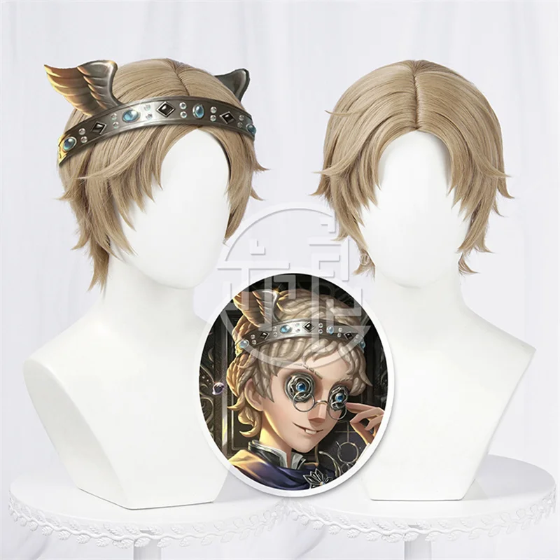 Game Identity V Lawyer Reverse Mercury Cosplay Wig Short Heat Resistant Synthetic Hair Halloween Party +Wig Cap