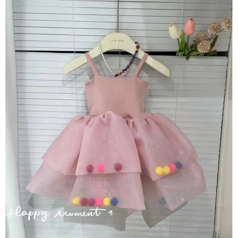 

Baby Princess Dress Suspender Skirt Bud Skirt Internet Hot Vest Skirt Colorful Ball Dress New Tiktok Same Style-KXKM