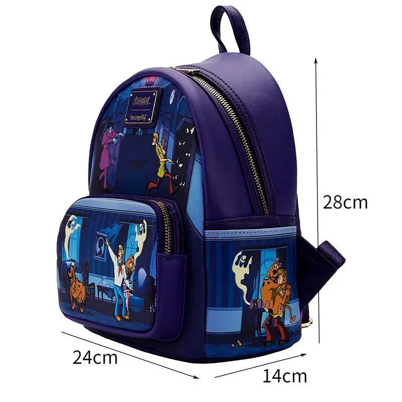 Loungefly Scooby Anime plecaki nadruk Harajuku Cosplay PU skórzane damskie plecaki Mini prezenty modne torby