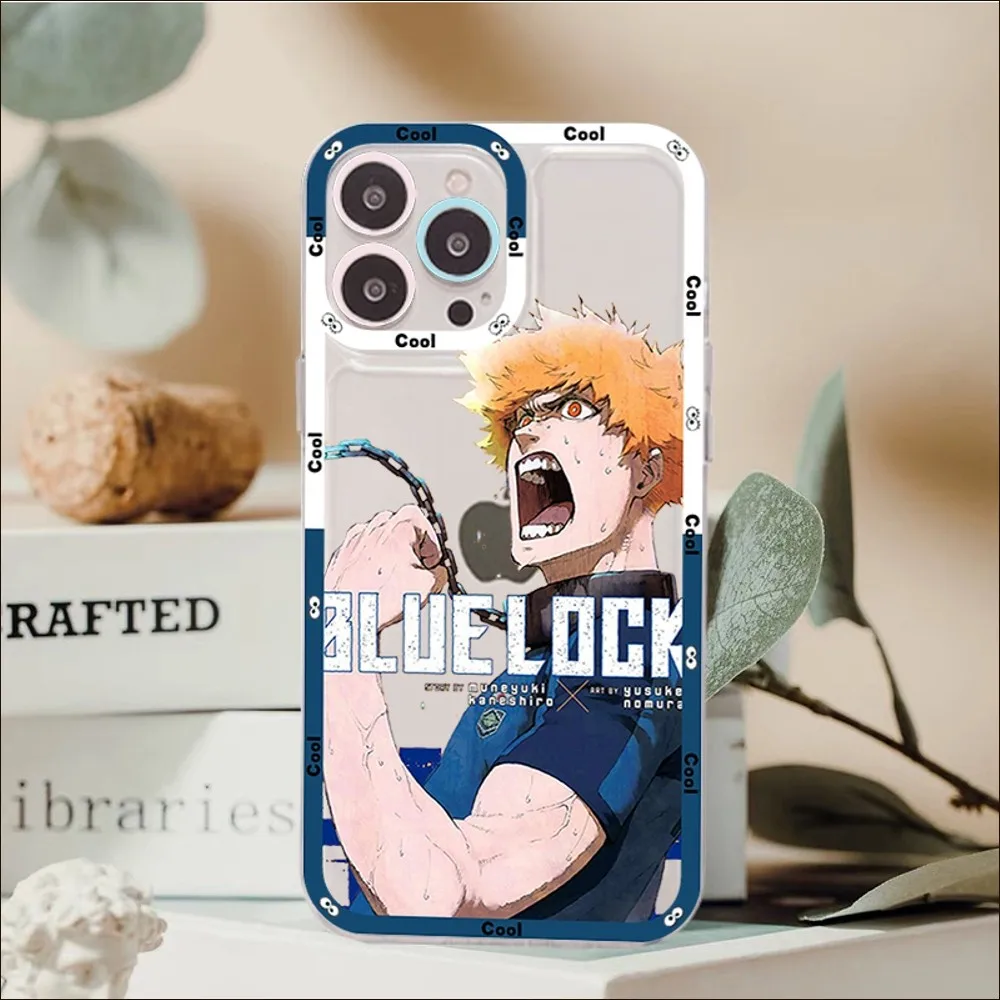 Blue Lock Anime Phone Case For iPhone 14 13 12 11 Pro Max Mini X Xs XR 6 7 8 Plus SE 2020 Transparent Case