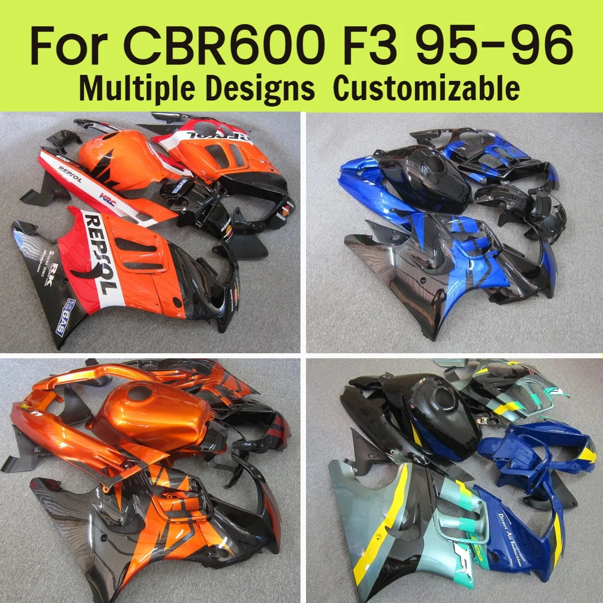 

Комплект обтекателей для мотоцикла Honda CBR600F3 1995-1996 из высококачественного АБС-пластика, изготовленный методом литья под давлением