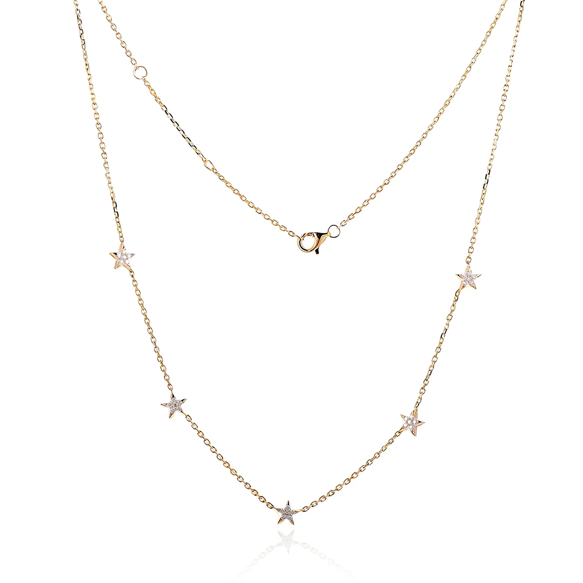 Provence Jewelry Lab Diamond 14K Gold Sparkling Necklace with Round Cut Solitaire Pendant Anniversary Birthday Gift for Women view 2