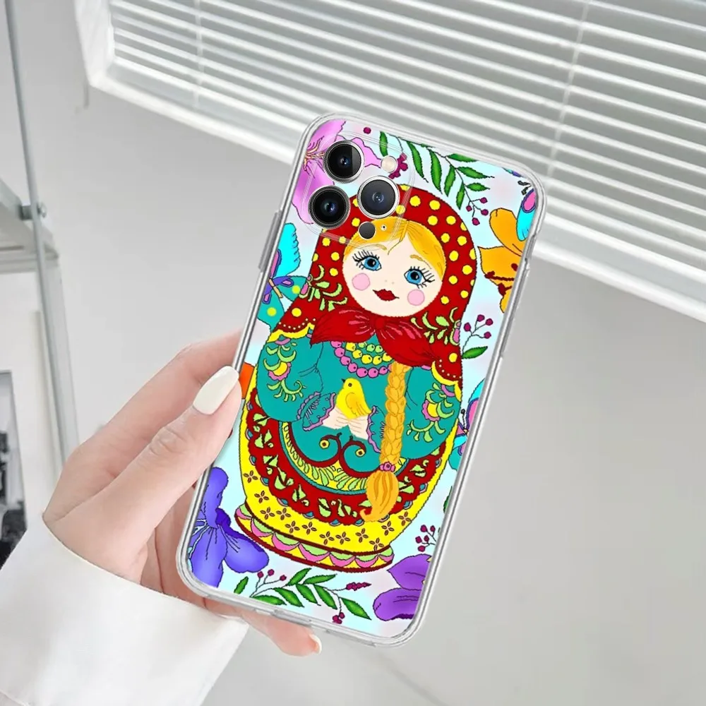 Russian Dolls Matryoshka Phone Case For IPhone 8 7 6 6S Plus X SE 2020 XR XS 14 11 12 13 Mini Pro Max Mobile Case