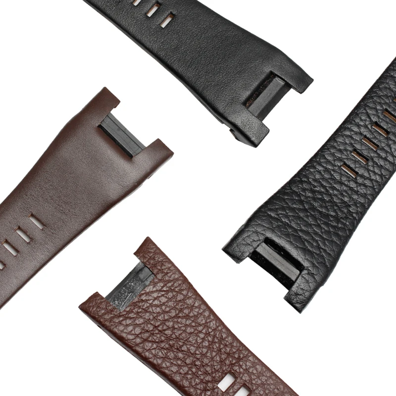 Genuine Leather Notch Watch Band for Diesel DZ1216 DZ1273 DZ4246 DZ4247 DZ287 Watch Bracelet Mens Watchband Wristwatches Strap