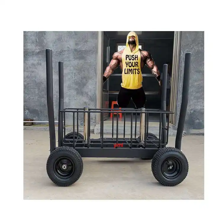 

Door To Door Commercial Pull and Push Power Training Tank Sled With Wheels