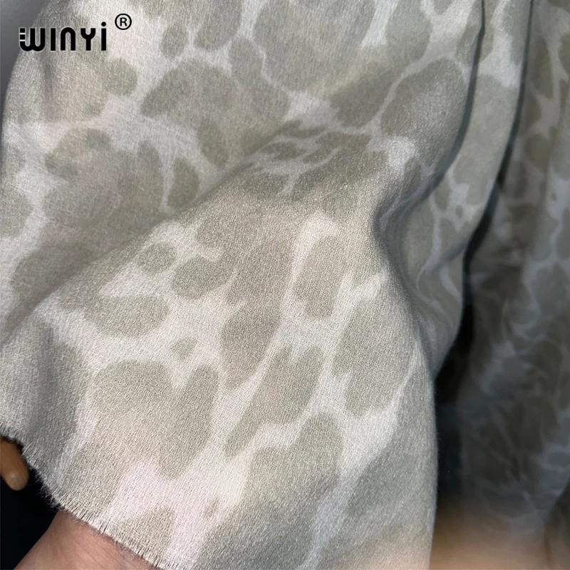 WINYI cardigan leopardato invernale Africa donna calda manica lunga allentata moda cappotto da strada maglione donna kimono femminile lavorato a maglia