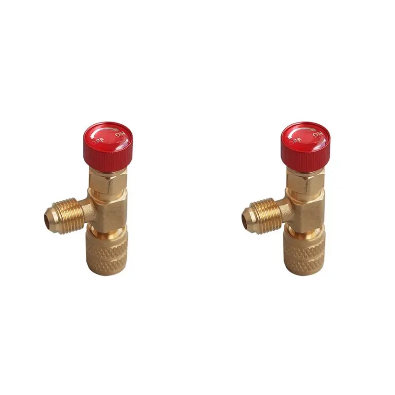BAAJ-2X R410 AC Valve 1/4 Inch Filler Joint A/C Refrigerant Valve Air Conditioning Repair And Fluoride Safety Adapter C