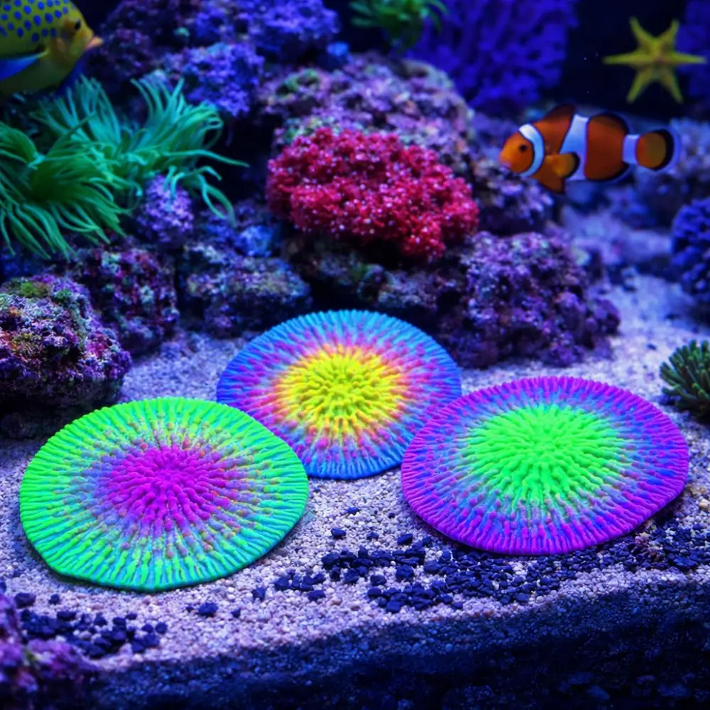 

Realistic Silicone Coral Plant Fluorescence Colorful Simulation Coral Non-Toxic Luminous Coral Underwater World