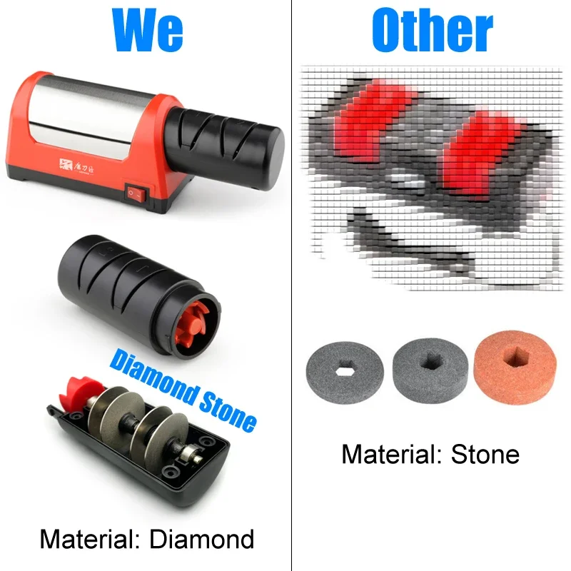 TAIDEA Electric Knife Sharpener Grit 600/1000# Diamond Sharpening stone Accessories Kitchen Sharpeners Knives Machine EU PLUG
