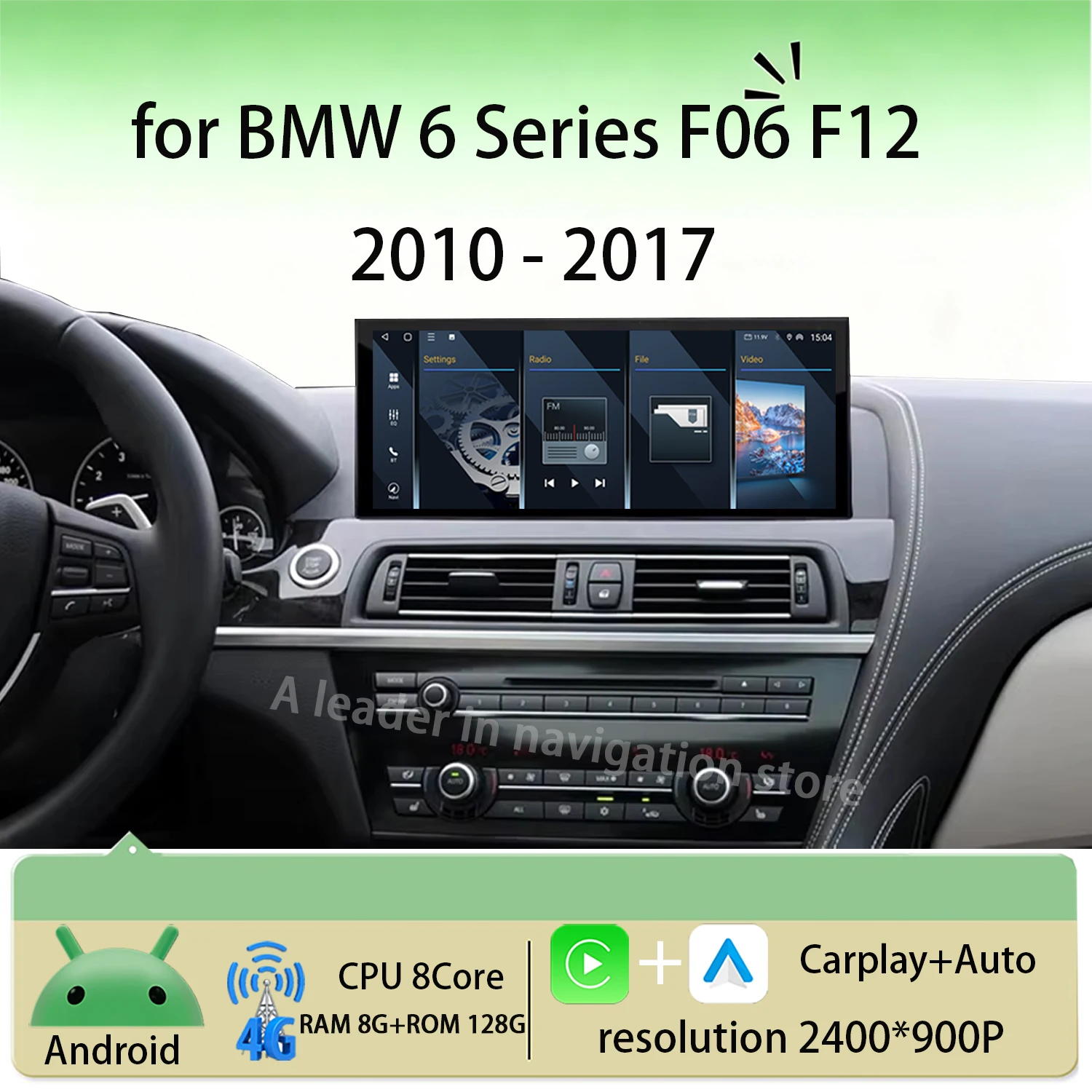 Reproductor de Video para Auto con Android 16 para BMW Serie 6 F06 F12 2010-2017, Sistema CIC/NBT, DSP, GPS, Navegación, Carplay, Herramientas para Auto, 4G