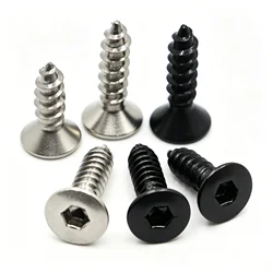 M3 M4 M5 M6 304 Stainless Steel / Black 8.8 Carbon Steel Allen Hex Hexagon Socket Flat Countersunk Head Self Tapping Screw