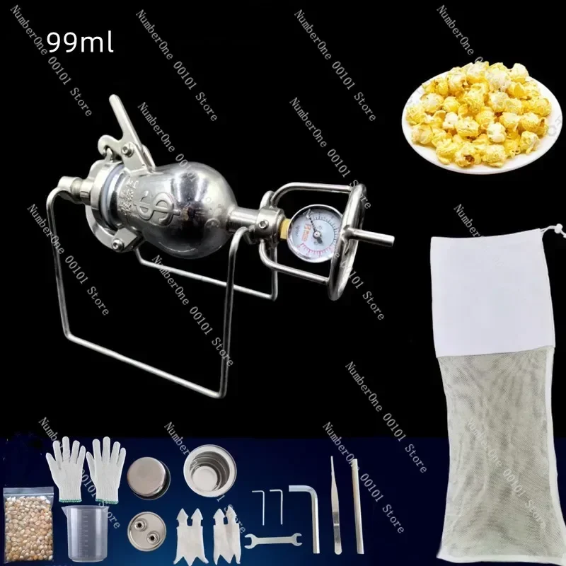 304 Stainless Steel Household Mini Popcorn Machine Explosion Cereal Amplifier Small Household Hand Crank Popcorn Machine