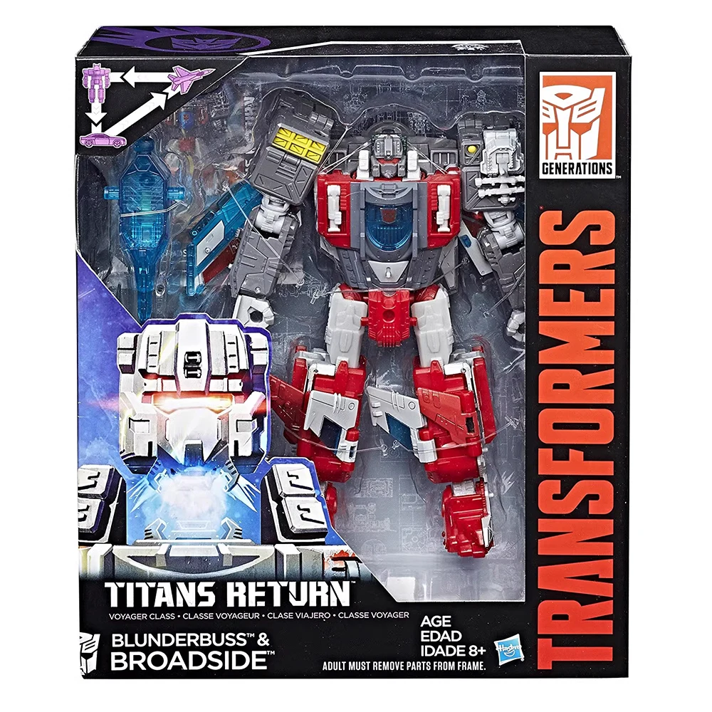 [In-Stock] Hasbro Transformers Titans Return Broadside & Blunderbuss 17cm Voyager Class Triple Changer Action Figure Model Toys