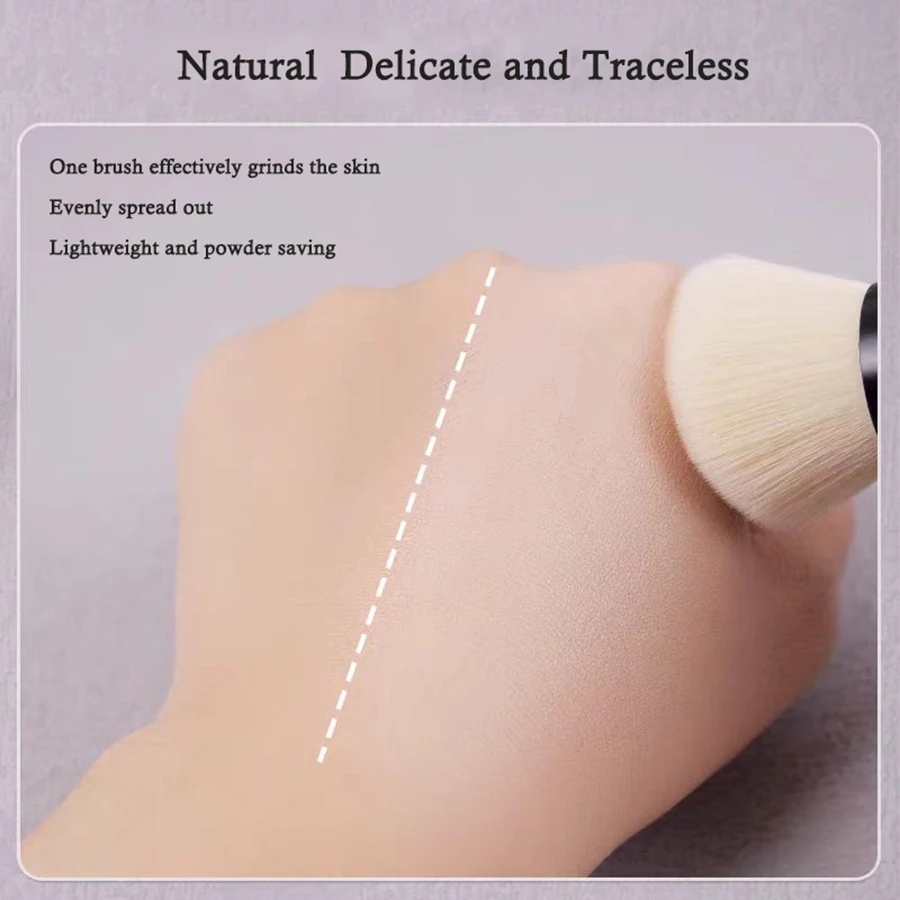 1 stücke Schräge Foundation Make-up Pinsel Winkel Runde Kopf Kontur Foundation Pinsel Flüssige Foundation Polieren Make-Up-Tool Tragbare – Detail 3
