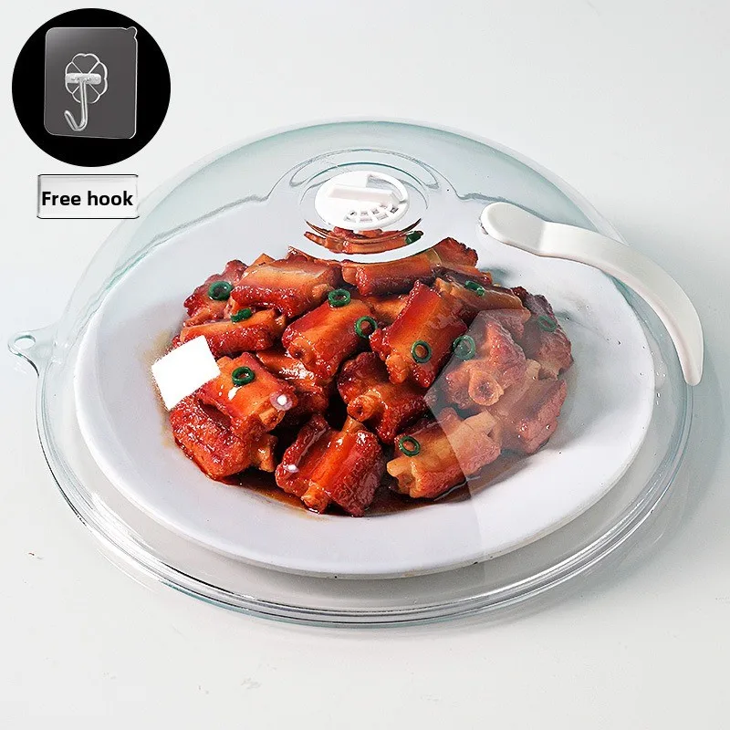 Microwave Splatter Cover with Handle Heat Resistant 200℃ Anti-Splash Food Guard
