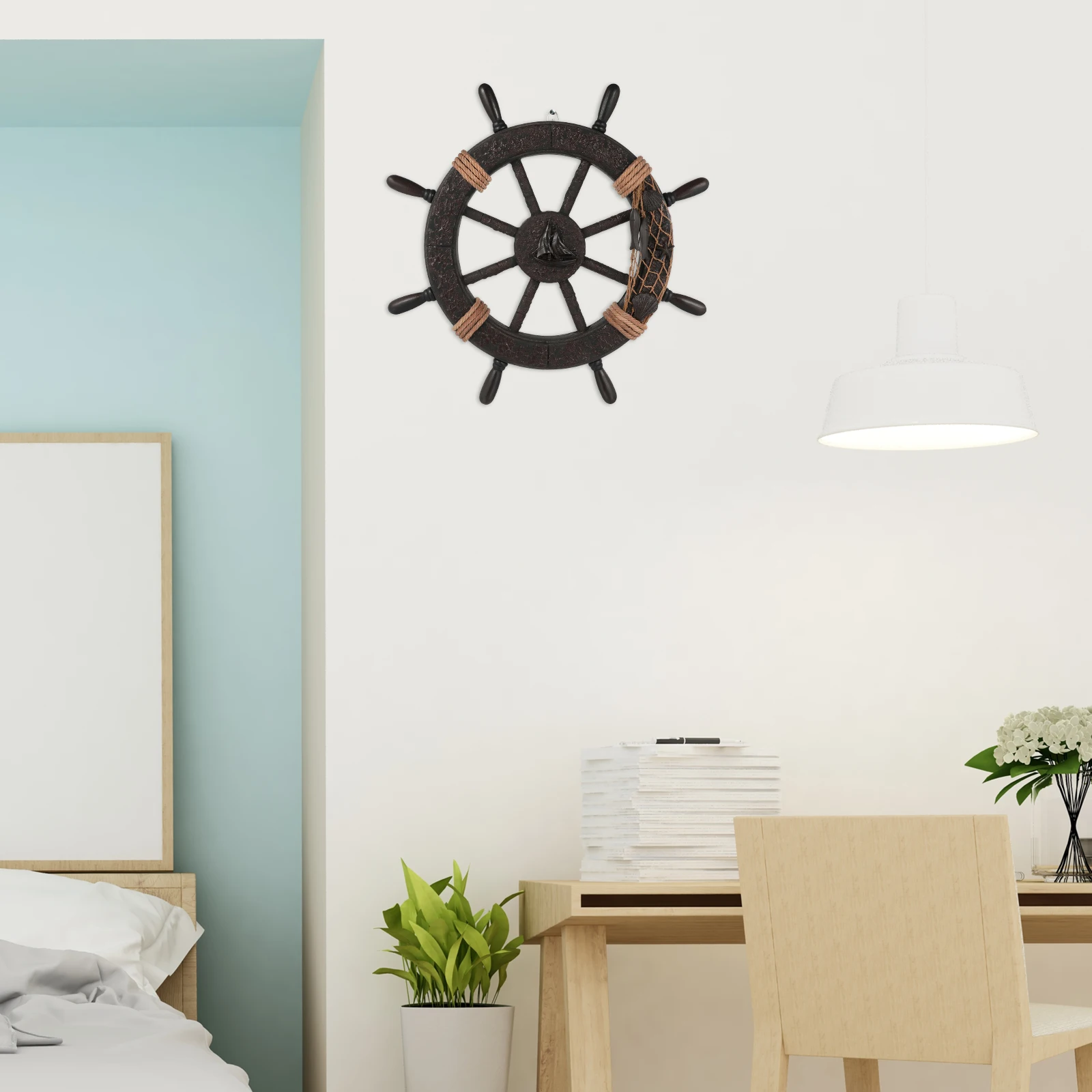 

Accessories Retro Rudder Wall Hang Office Nautical Home Hand-painted Special Theme Decor