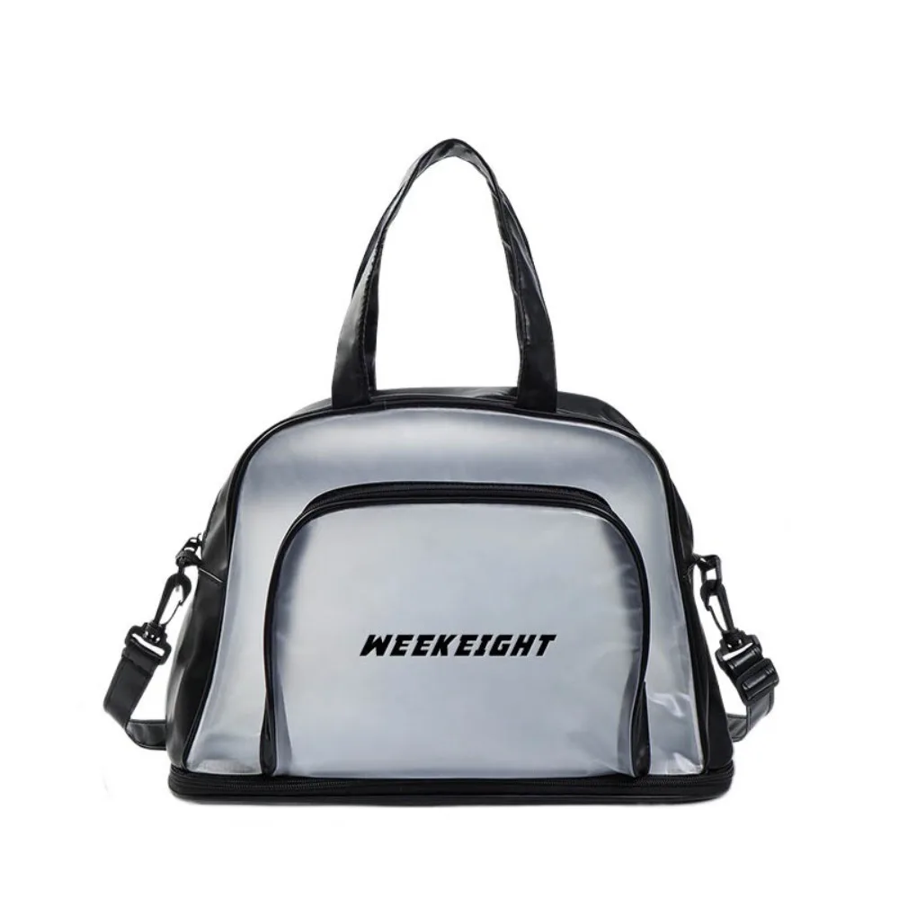 

Large Capacity PVC Swimming Bag Wet Dry Separate Compartment Waterproof Beach Pool Bag Shoe Pocket Large Washing Luggage Tote