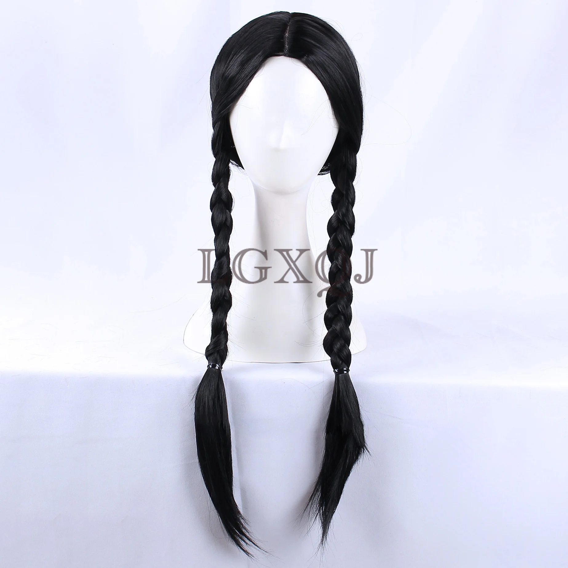 Anime Wednesday Addams Cosplay Wig 70cm Long Black Braids Hair Heat Resistant Halloween Party Women Wigs In Stock + Free Wig Cap