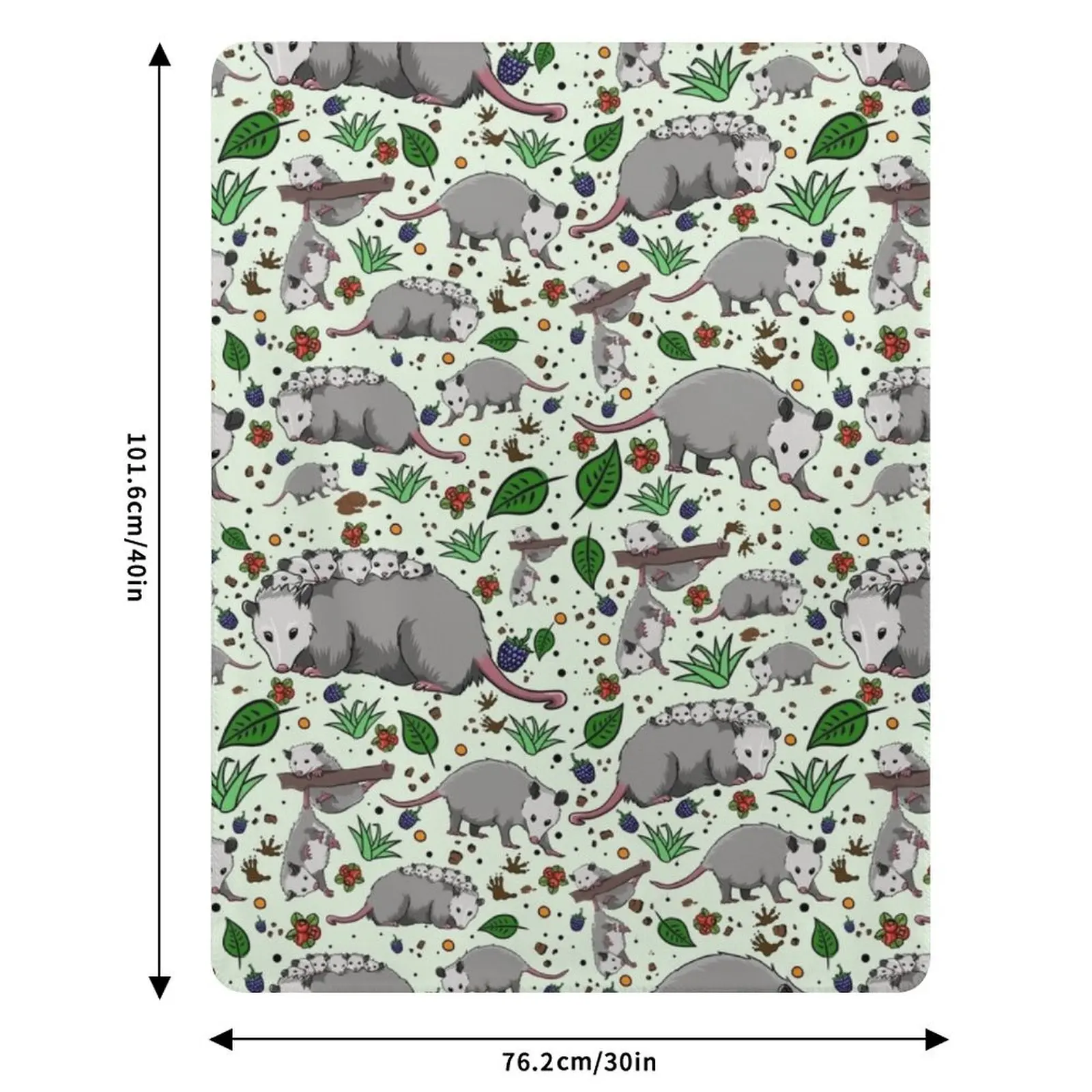 Cute Opossum,possum Throw Blanket Stylish Warm Blanket for Living Room Bedroom