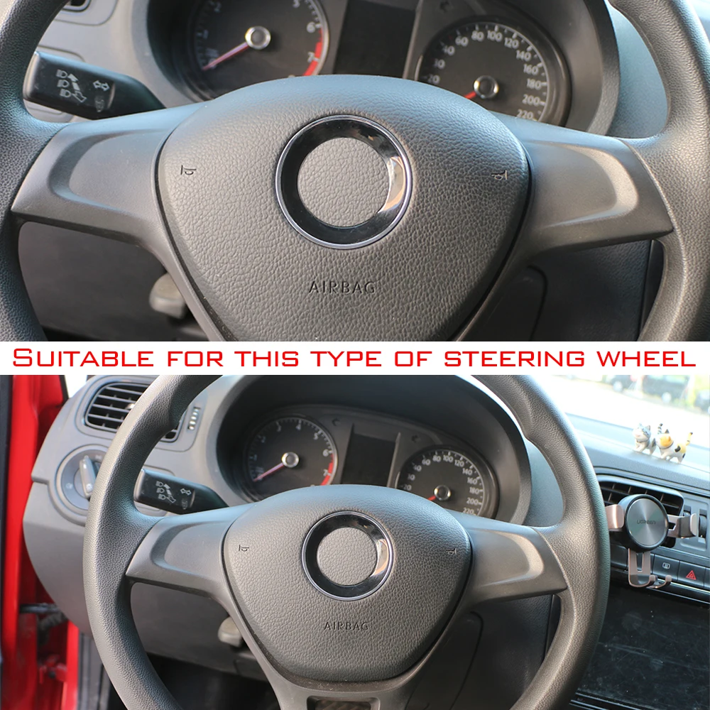 Steering Wheel Center Logo Circle Trim for Volkswagen VW Golf 6 7 MK6 MK7 Jetta MK5 Passat B6 B7 Polo Car Styling Accessories view 3