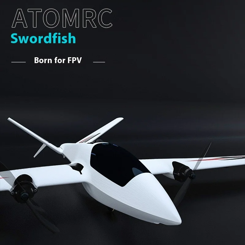 

Модель Atomrc с фиксированным крылом, FPV, рыба-меч, двойной двигатель, V-образный хвост, самолет для путешественников на большие расстояния, самолет с дистанционным управлением, детский подарок