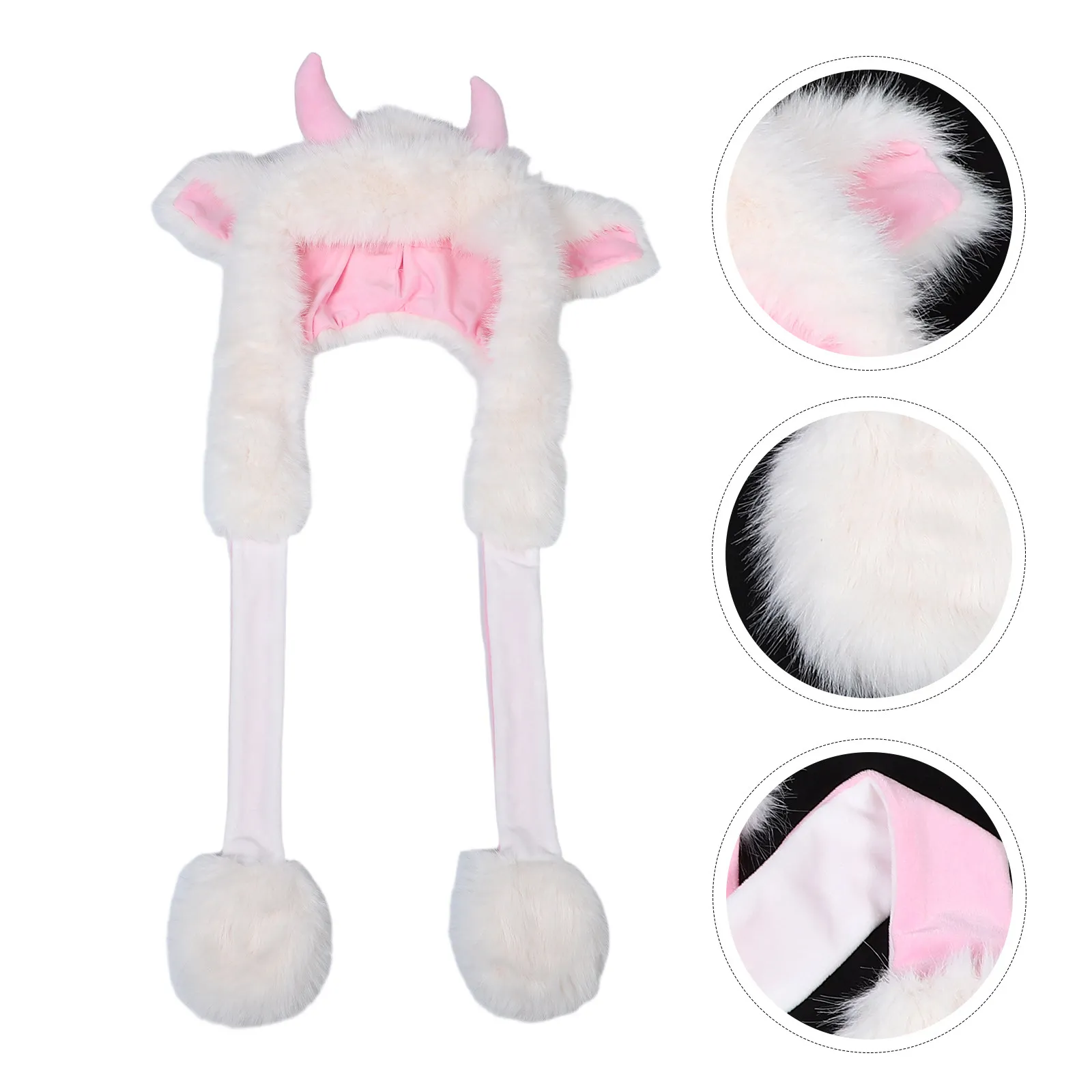 Beanies for Teen Ear Jumping Hat Cozy Soft Animal with Ears Hats Bear Scarf
