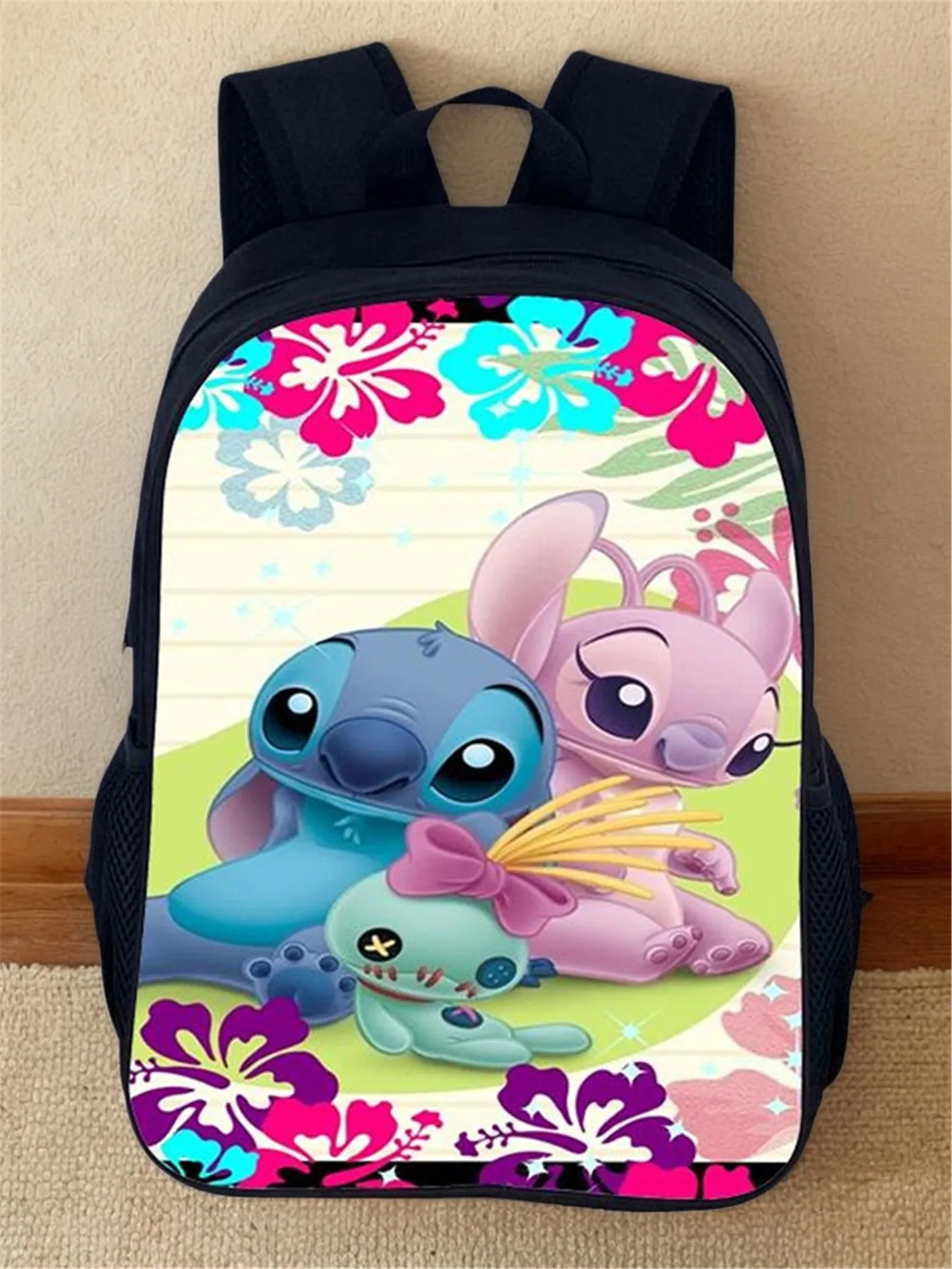 Stitch Basic Travel Backpack,Student Multifunction School Bookbag Cartoon Daypack