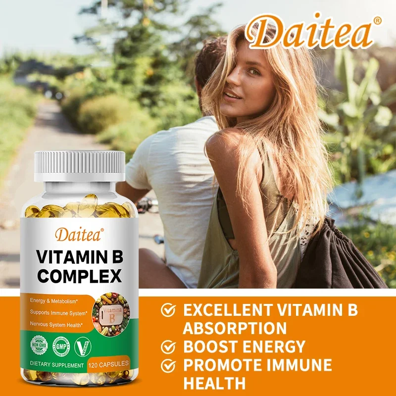 Vitamin B Complex - Stress, Immunity, Heart Health, Nervous System, Energy Metabolism Support - Non-GMO, Vegan, Gluten-Free