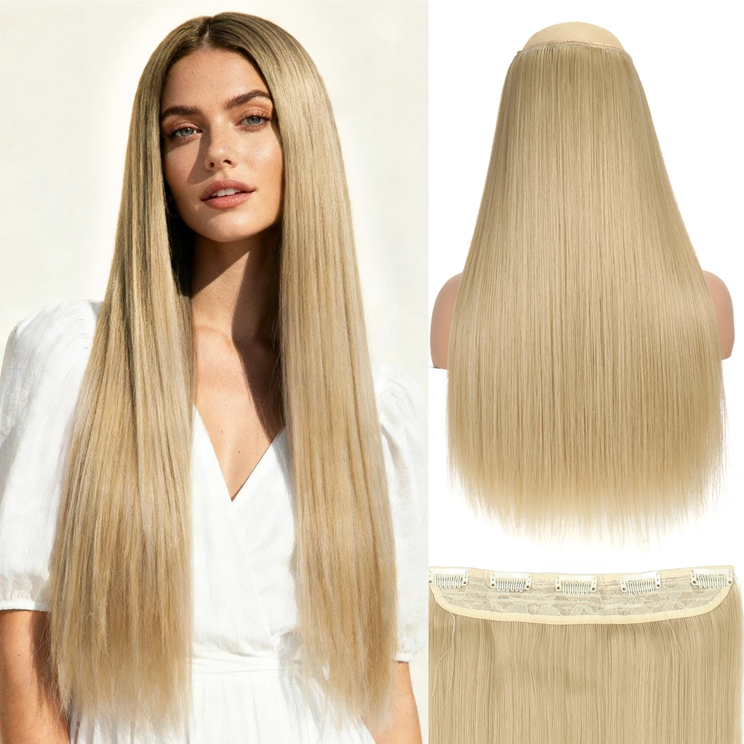 

Натуральные цветные синтетические накладные пряди для волос на заколках для женщин и девушек, легко носить на каждый день, для вечеринок и праздников