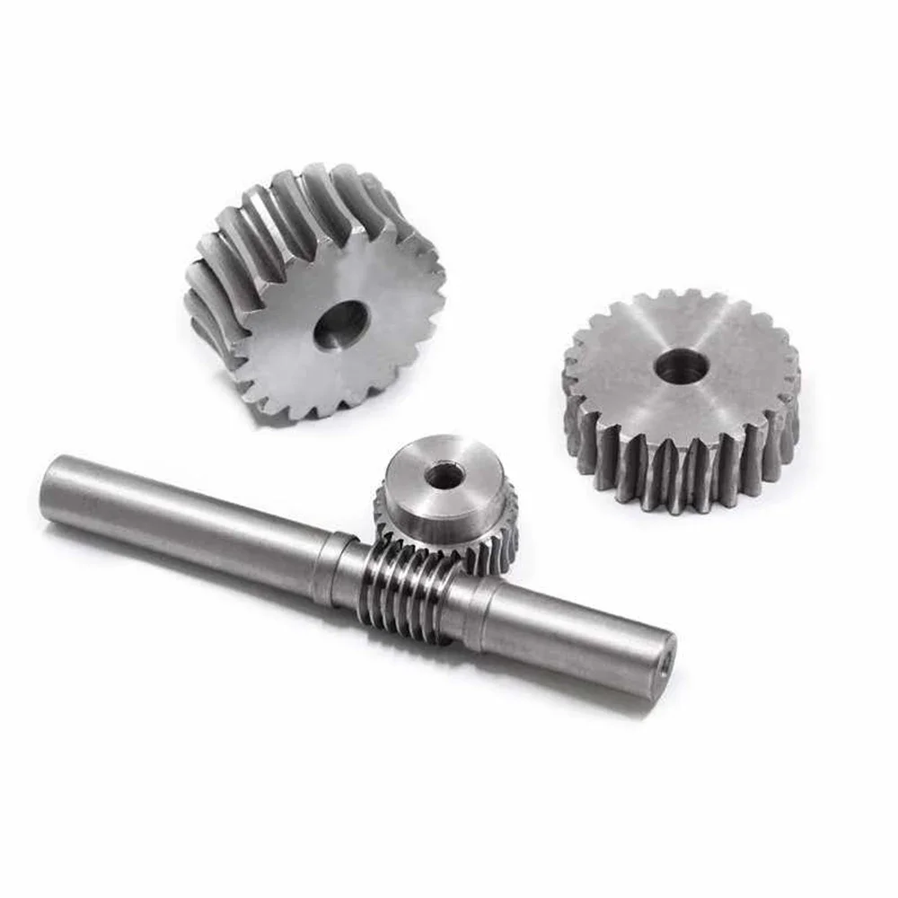 1Set 1.0/1.5M Worm Gear With Rod Reduction Ratio 1:15/20/25/30/35/40/45/50/55/60/80 Teeth Worm Gear Reducer Transmission Parts