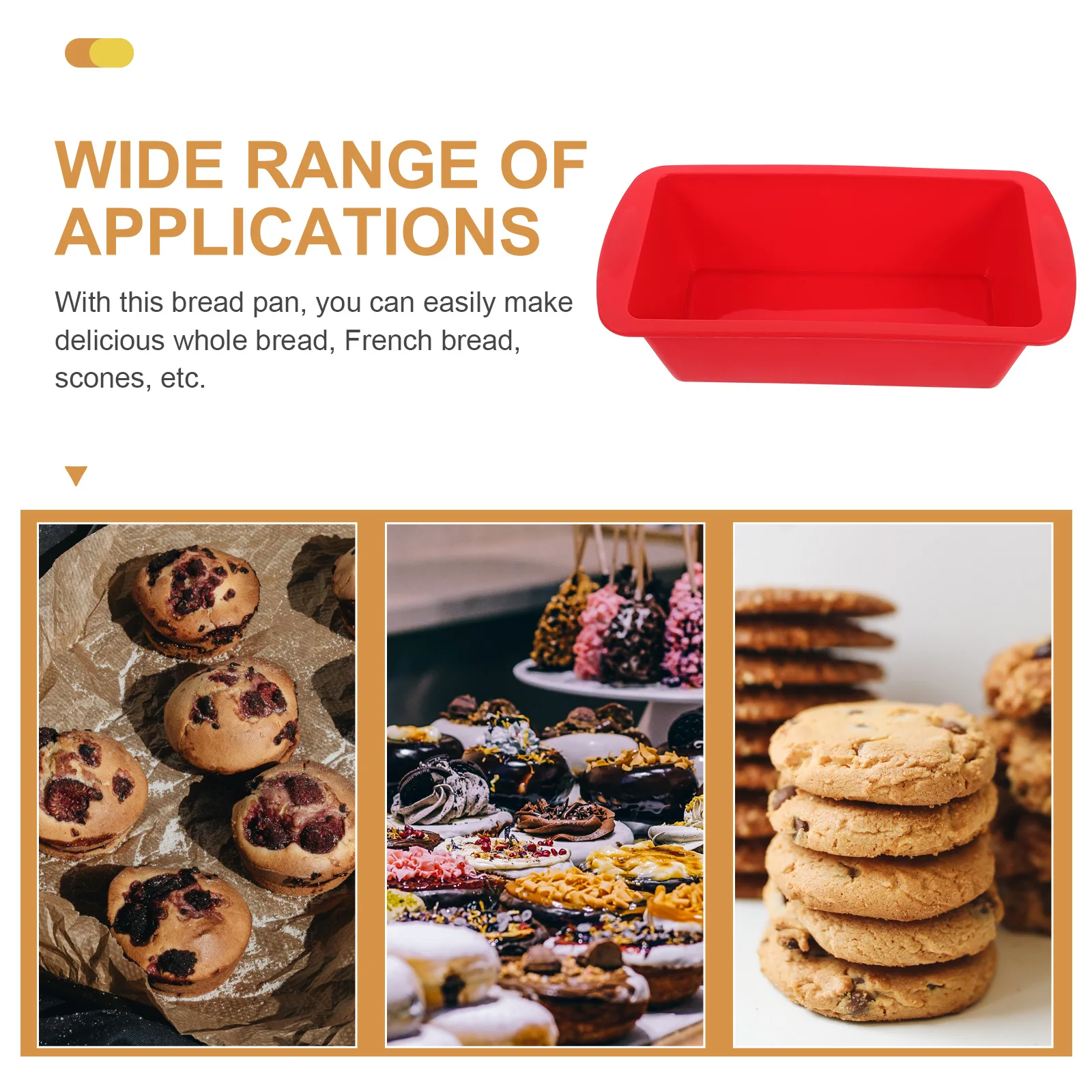 

Silicone Bread Mold Baking Pan Household Toast Bake Mold Non-Stick Loaf Pans for Home Kitchen Use Fast Thermal Conductivity