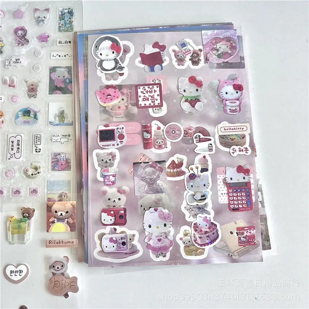 Japanese anime Rilakkuma Clover waterproof Stickers Covering the stars Flash film iPad decorate Cut film sticker Children Toys