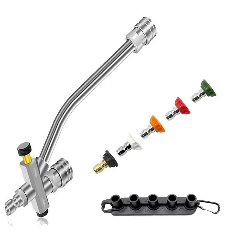 

Dual-Connector Tool With 5 Pressure, 1/4 Quick Connect Switch Double Tip Attachment