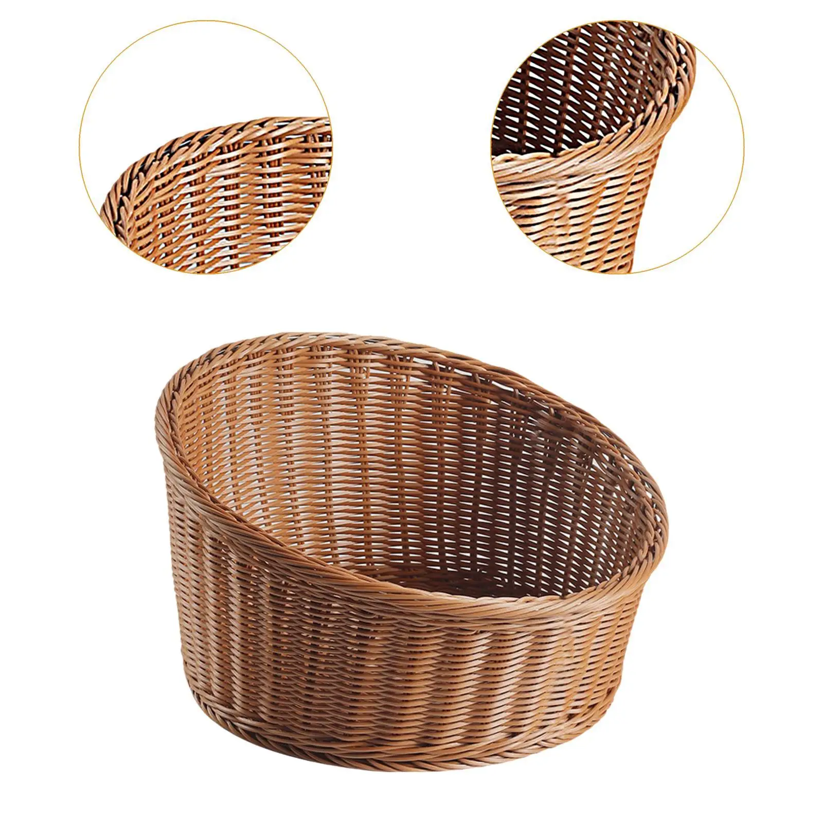 Bread Basket Decorative Imitation Rattan Basket for Desk Dining Room Cafe